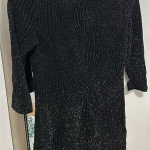 Trixxi Black Sheath Mini Dress with 3/4 Sleeves